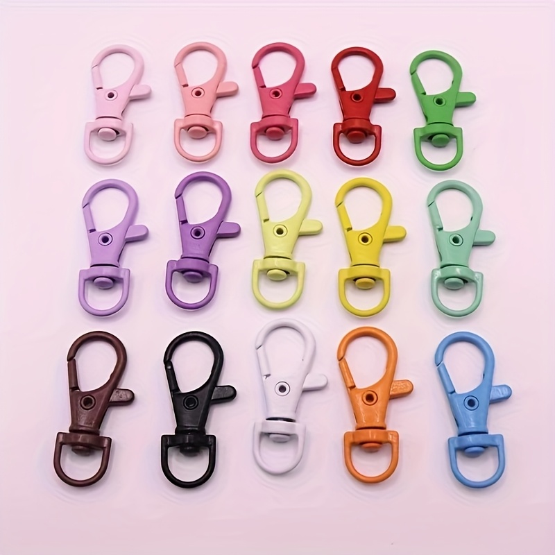 E-shop 32-teiliges Set Metall-Schlüsselanhänger in verschiedenen Farben, DIY-Schlüsselanhänger, Outdoor-Haken-Schlüsselringe,