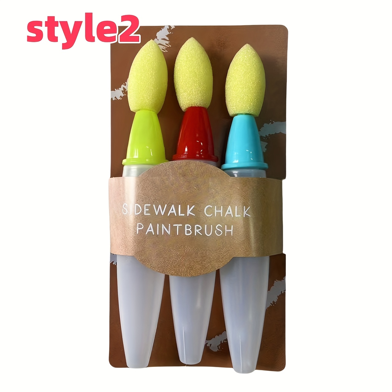 TEMU Sidewalk Chalk Paint Brush, Paint Brush Chalk Set, For Painting, Sidewalk Artist Paintbrush With Liquid Chalks, Add Water To Brushes To Use, ,