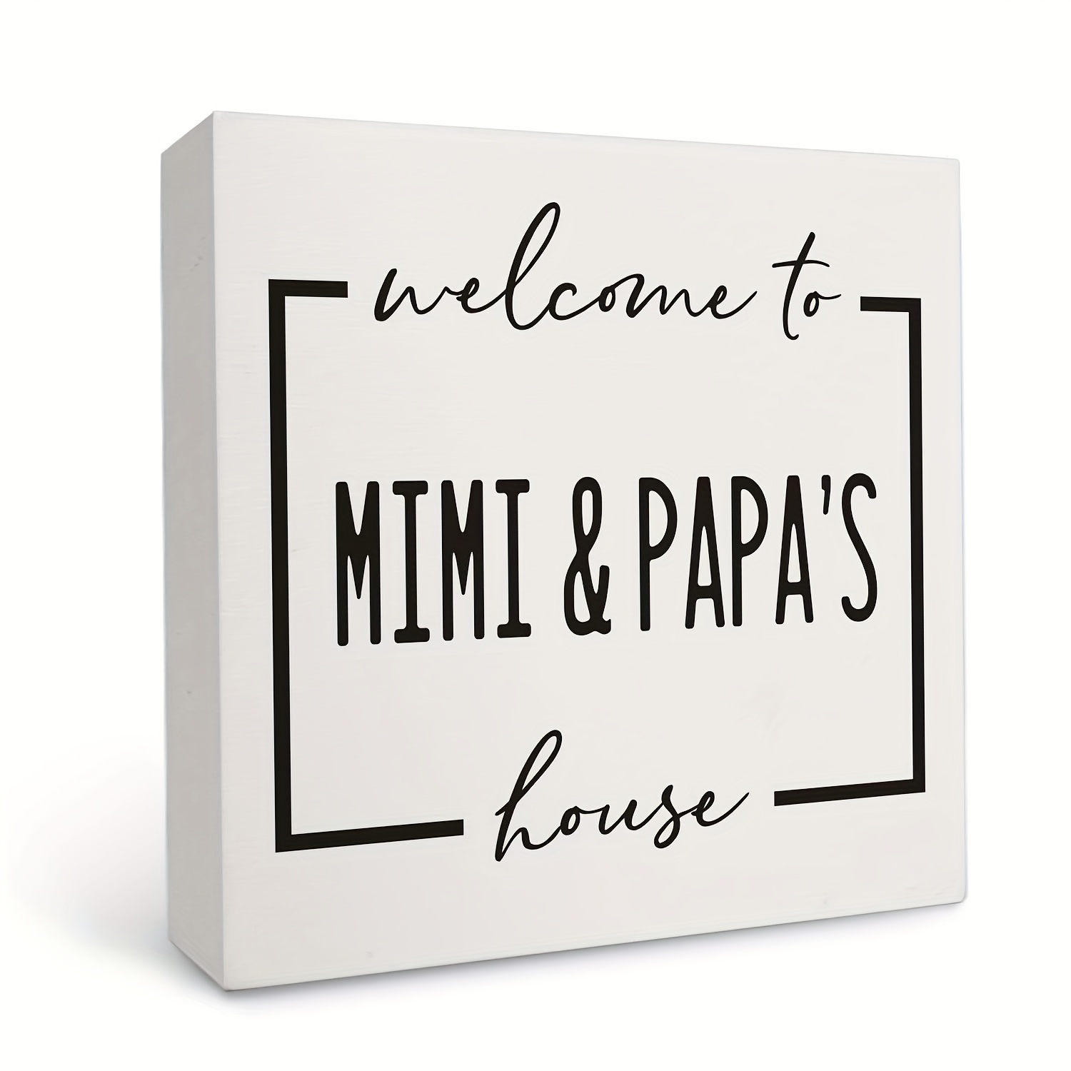 

[1pc & Papa' Welcome Sign] & Papa' Welcome Sign, Manufactured Wood Tabletop Decorative Plaque, English Language, Ideal For Bedroom, Living Room, For New Grandparents