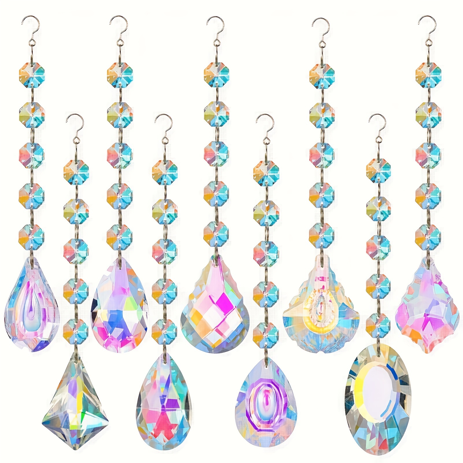 BEMKWG Zonnevanger kristal om op te hangen raam Rainbow Crystal Suncatcher Prisma kristallen zonnebreker hanger decoratieve lichtvanger (gekleurde parels