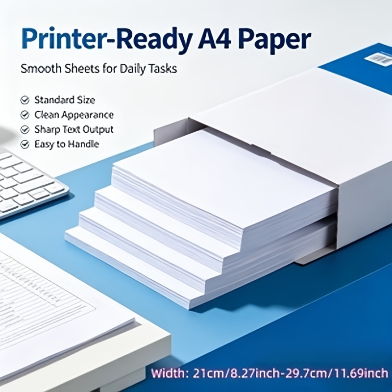 TEMU 65 feuilles de papier à lettres A4 blanc, papier blanc pour l'écriture et l'impression , papier d'artisanat créatif, papier à copier polyvalent