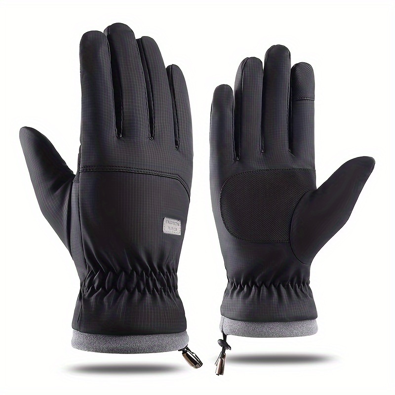 1 Pair Of Unisex Thickened Fleece-lined Warm Winter Gloves, Anti-slip Touchscreen Compatible For Cycling And Other Outdoor Activities