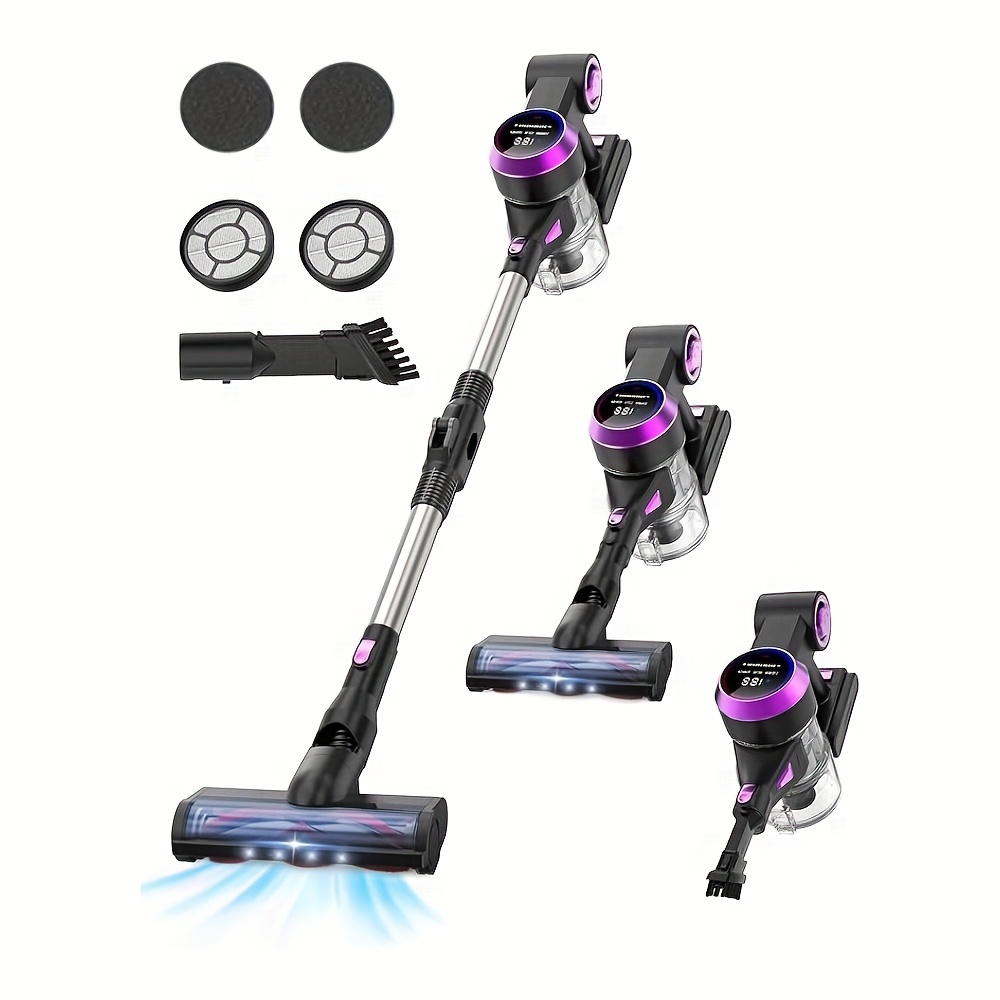 

Cordless Vacuum Cleaner, 30kpa 280w Powerful Suction Vacuum With Led Display, Brushless Motor, 55min Runtime, 1l Dust Cup & 60db Ultra-quiet Lightweight Stick Vacuum For Home (telescopic Tube)