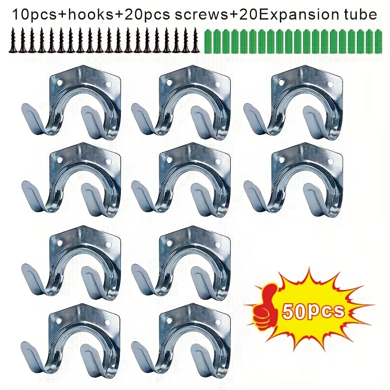 E-shop 50 Stück [Super belastbarer Rostschutz] -Wandwerkzeugarack-Set Industrielle Garagenablage + Gartenwerkzeug-Wandrahmen verstärkt mit 10