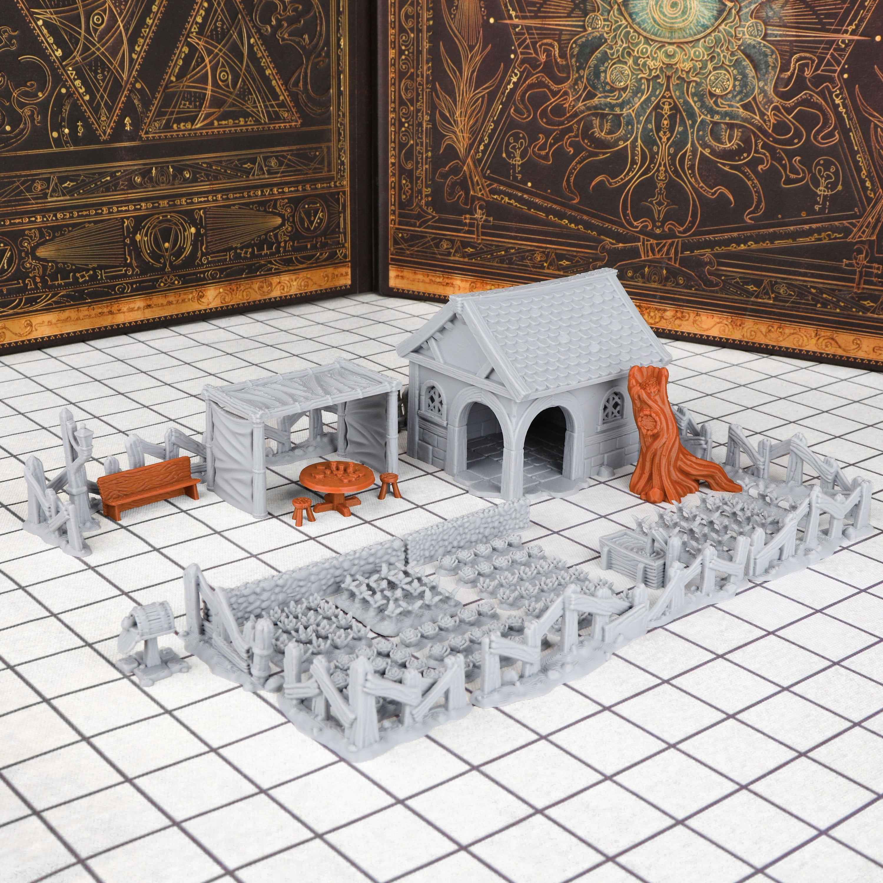 47Pcs Miniature Village Yard Terrain Building Set