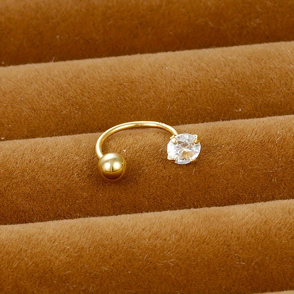 Stainless Steel C Zirconia Earrings for Daily Style