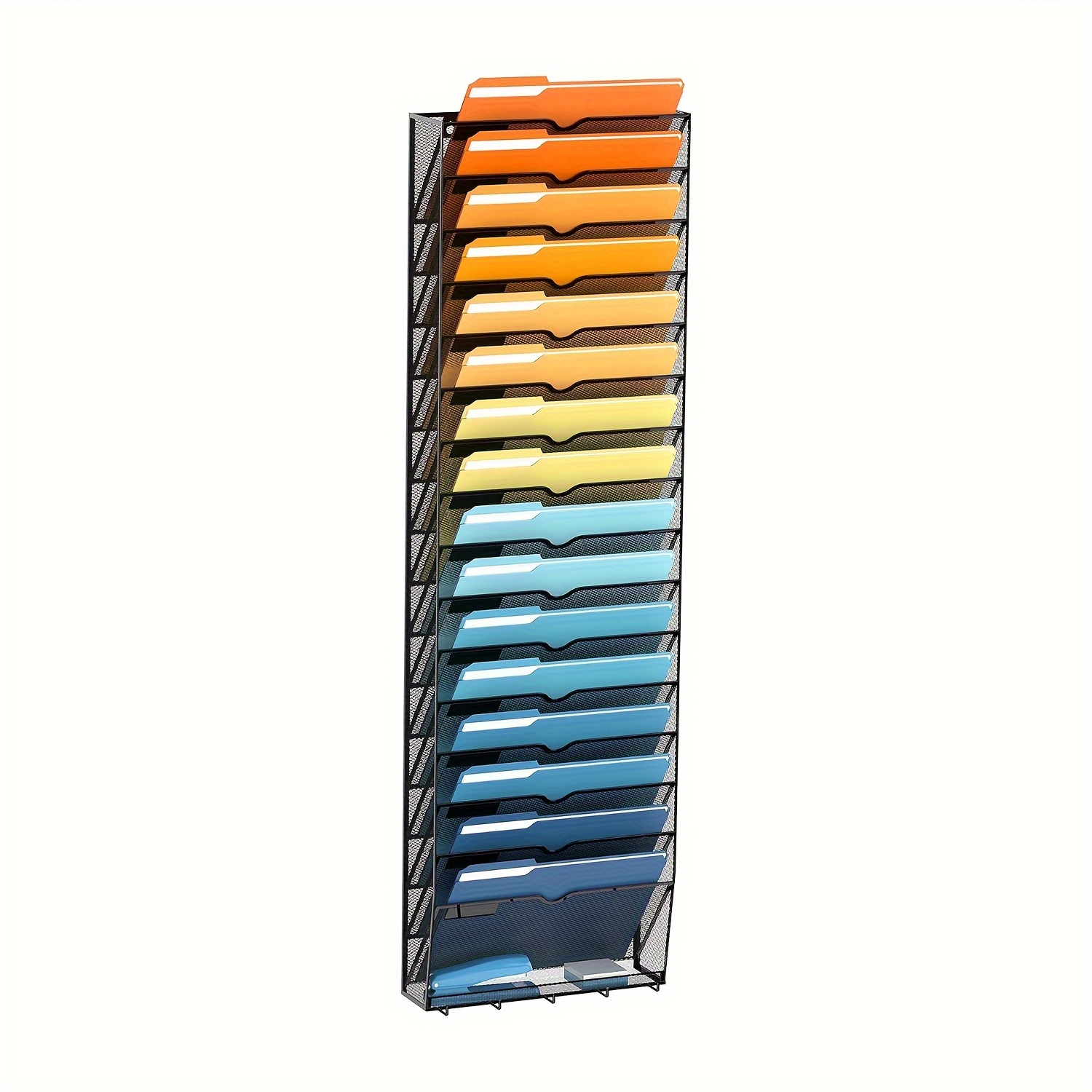 

1pc 17-tier Mesh Wall File Organizer, Hanging Wall File Holder, Office Organization For Mails, Folders, Papers, Files Clipboard Magazine Rack