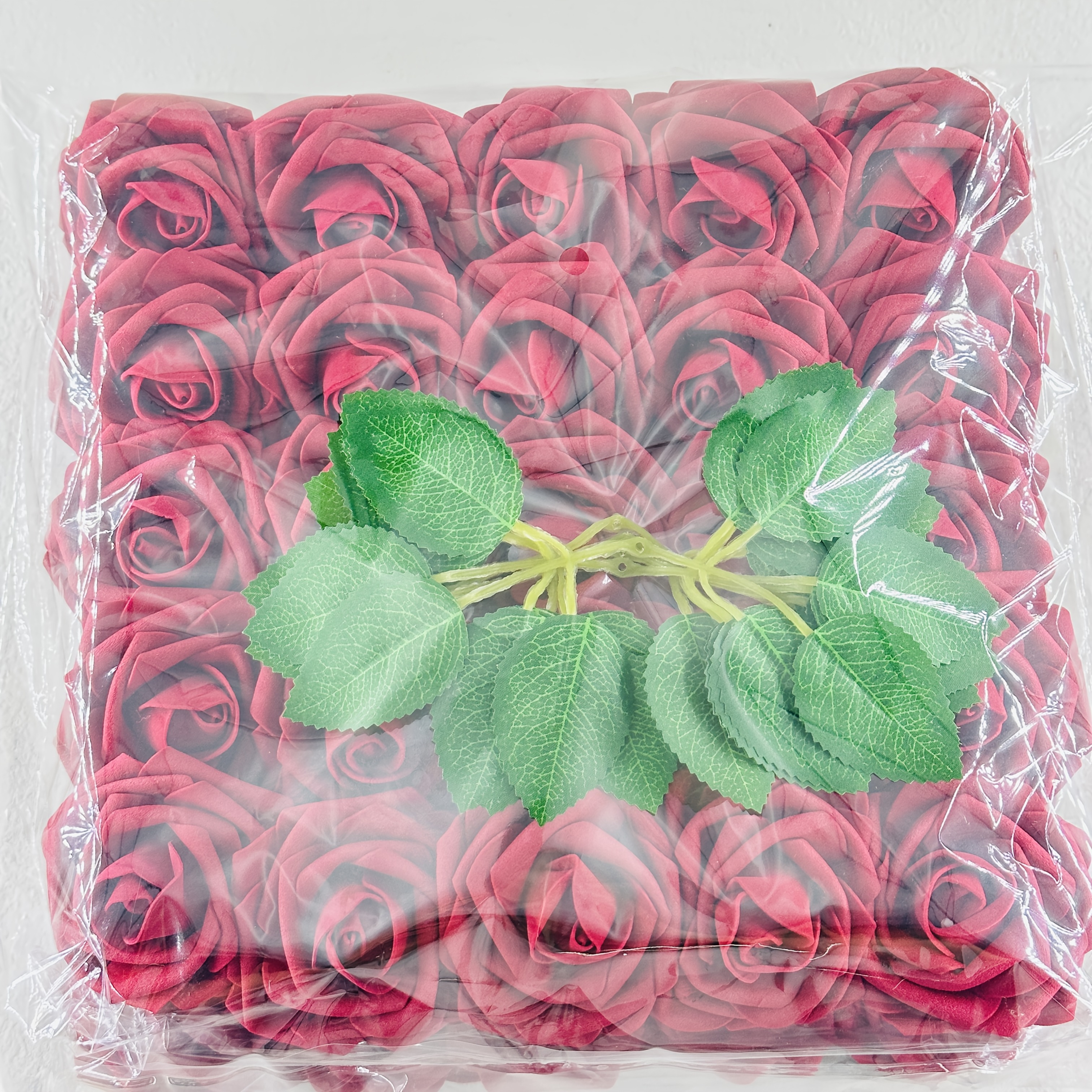E-shop Künstliche Blumen, künstliche Rosen, 55 Stück (50 Rosen und 5 Blätter) / 55 Blätter. Geeignet für Hochzeitssträuße, Brautjungfernblumen,