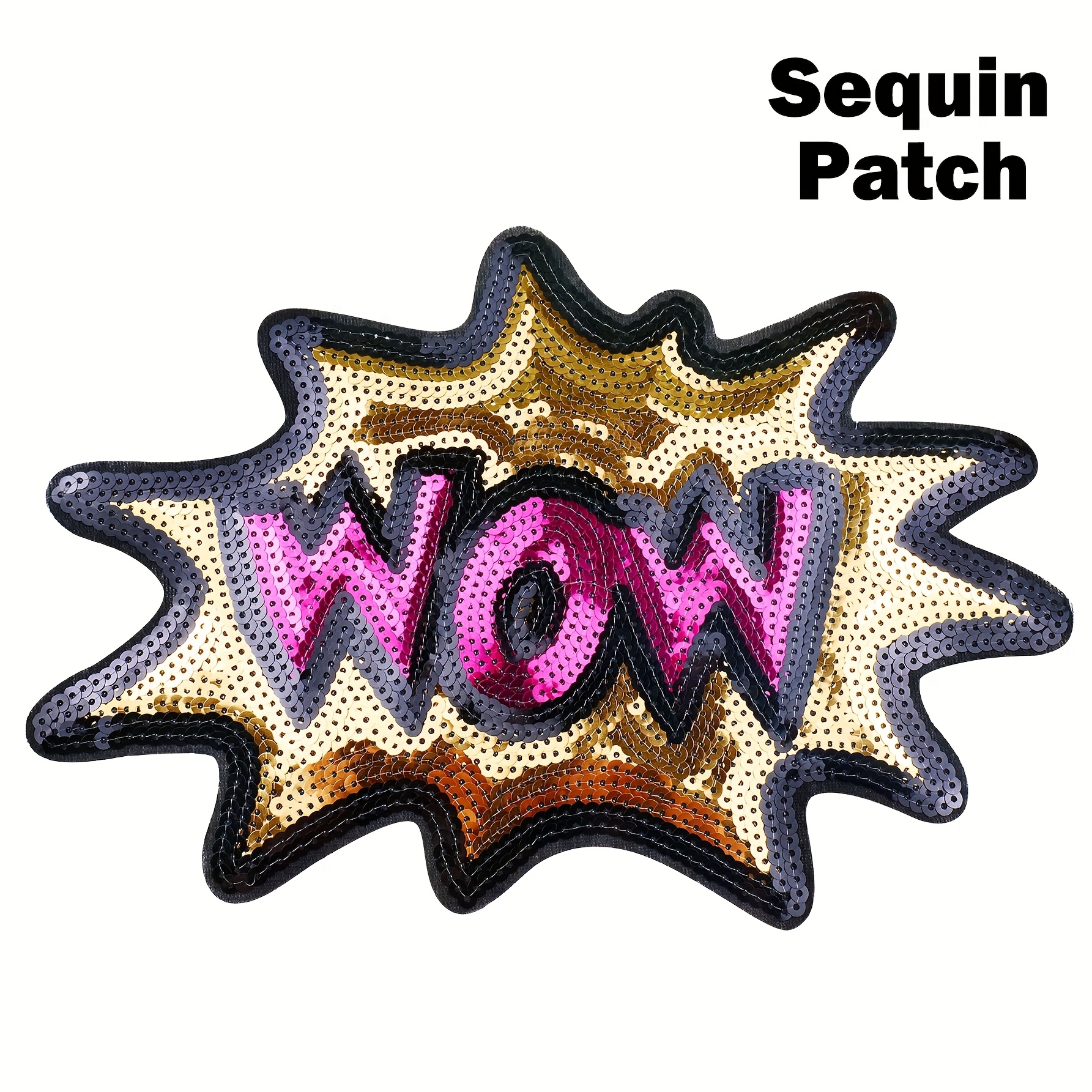 1pc Sequined English Letter Patch, Suitable For Clothing, Bags, Hats, Jeans, Jackets, Jumpsuits, Creative Craft