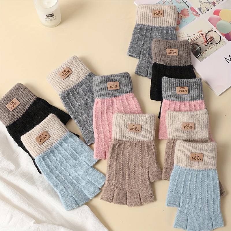 

Women's Acrylic Fingerless For & , Cozy Knit Fabric Half-finger Warmers, Fall/winter Season, Hand Wash Only -