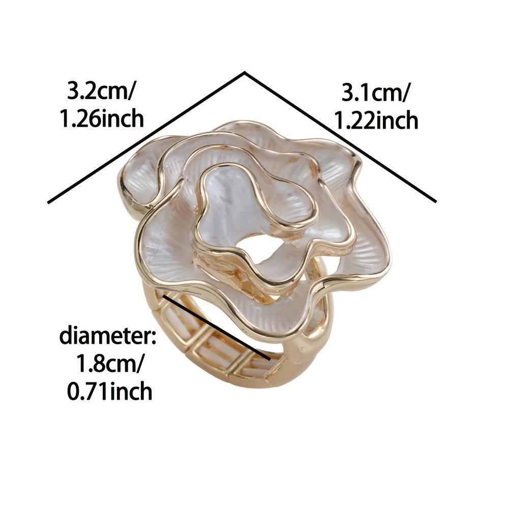 Women's Cring Coco Flower Ring with Glass Inlay