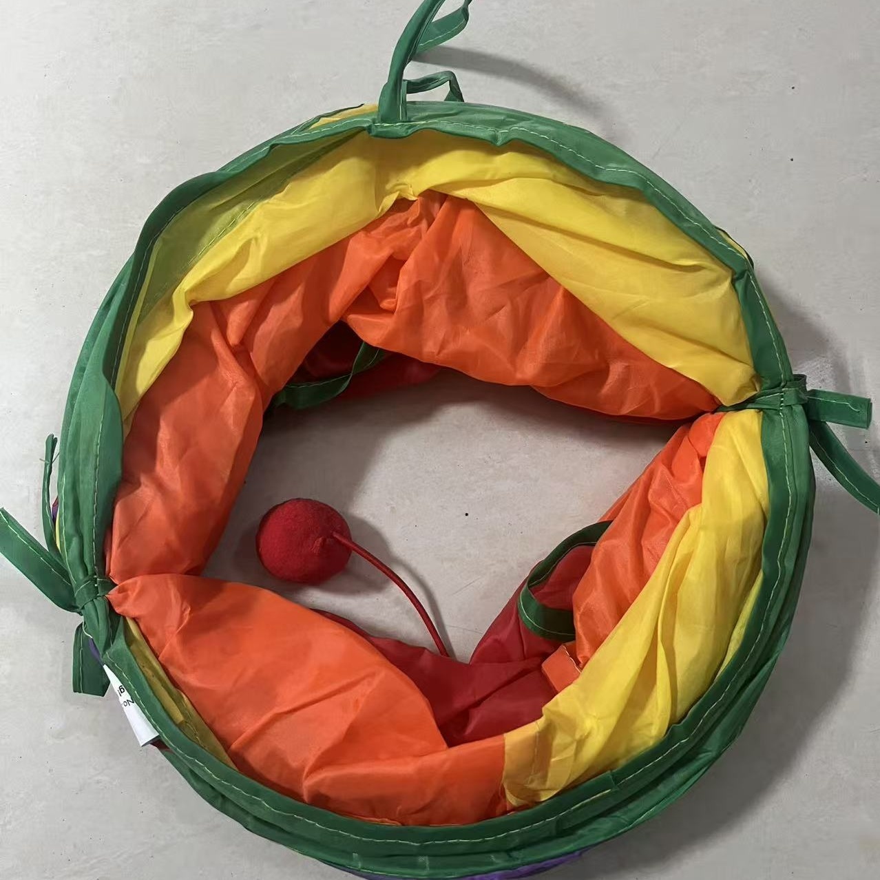 TEMU Cat Colorful Straight Tunnel Toy, New Straight Cat Tunnel Pet Supplies, Self-entertainment And Puzzle Cat Toy, Foldable Cat Tunnel, Canvas Cat