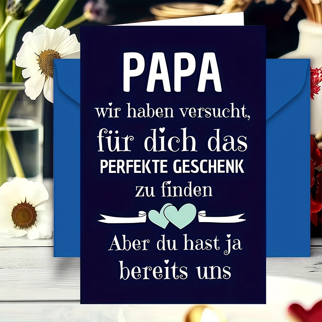 E-shop 1 Perfekte deutsche Geburtstagskarte - Vatertag - Feiertagsgrußkarte - Geschenk für Vater - Großeltern - Perfekte Party- Feiergeschenkkarte -