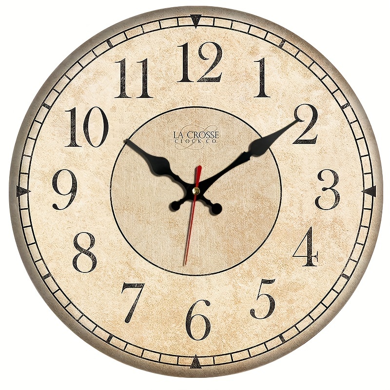 

Vintage-inspired Wooden Wall Clock, Round Clock With Large Easy-to-read , Ideal For Bedroom, Living Room, Office, Kitchen - Aa Battery Powered (batteries Not Included)