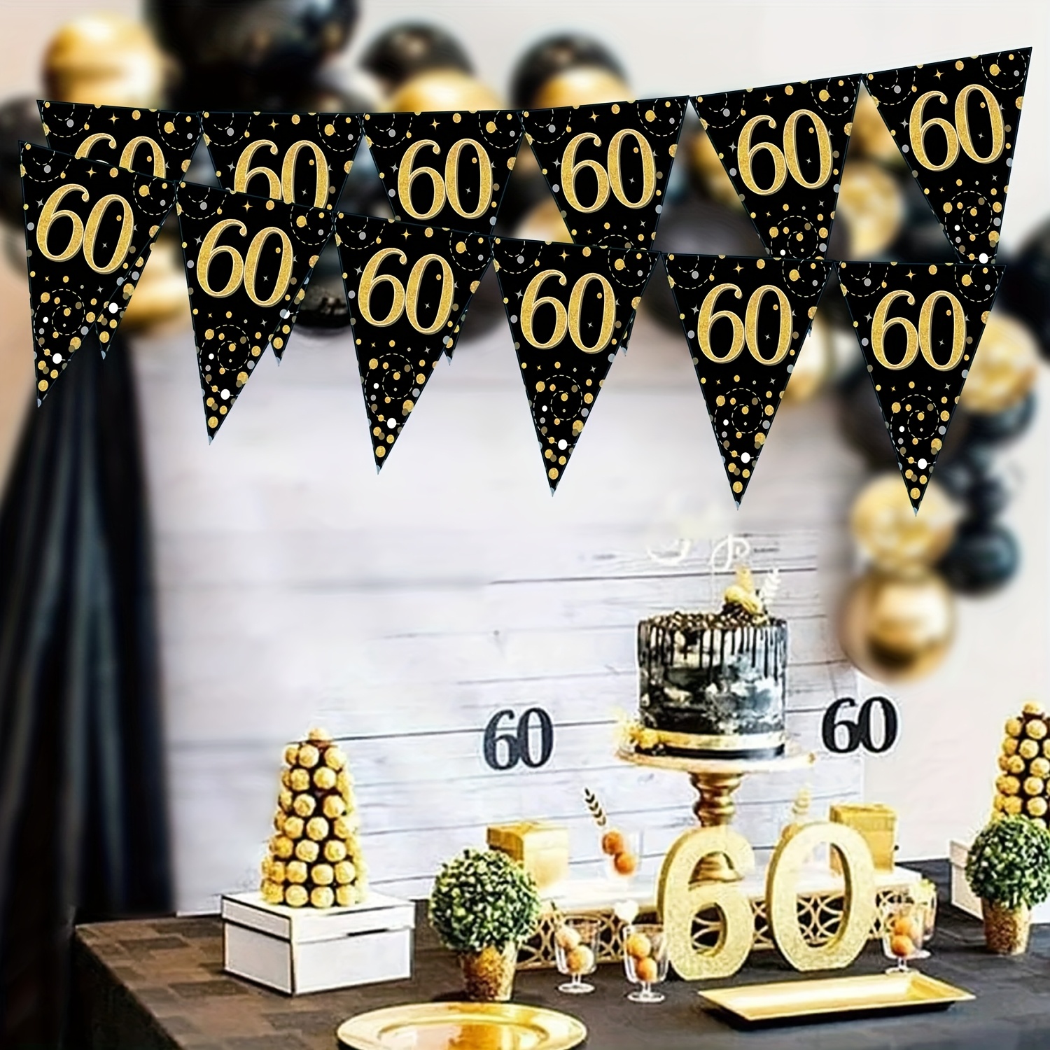 Gold-Glitzer Banner Ca. 1,5 M – Vorbespannt Für Geburtstag & Hochzeitstag, Fertig Zum Aufhängen, Wiederverwendbar