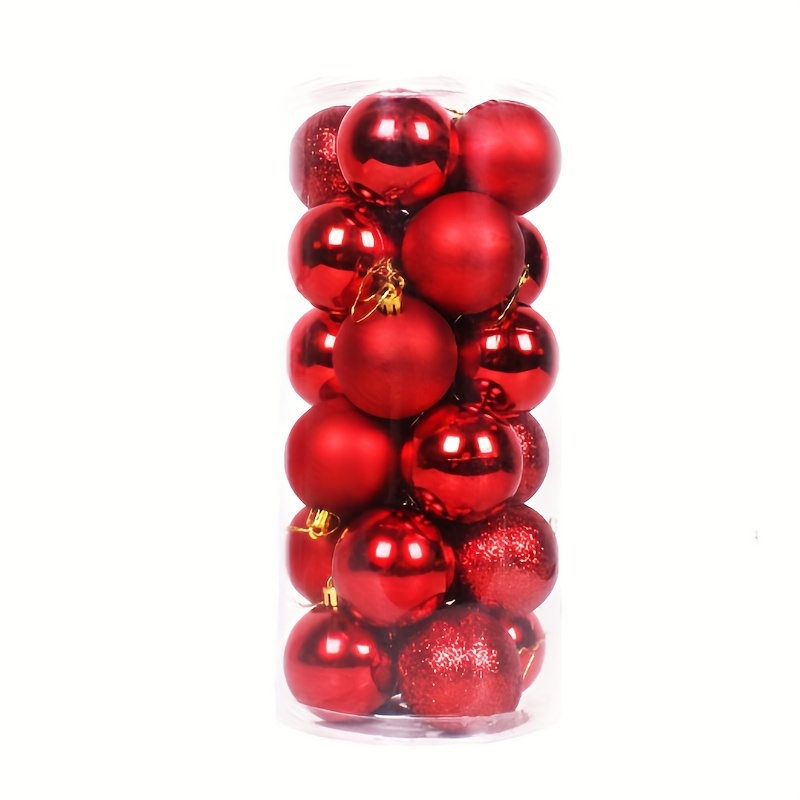 TEMU 24pcs 1.18 Inch Christmas Ball Christmas Decoration Christmas Tree Shatterproof Christmas Tree Decoration Holiday Wedding Party Decoration Hanging Ball