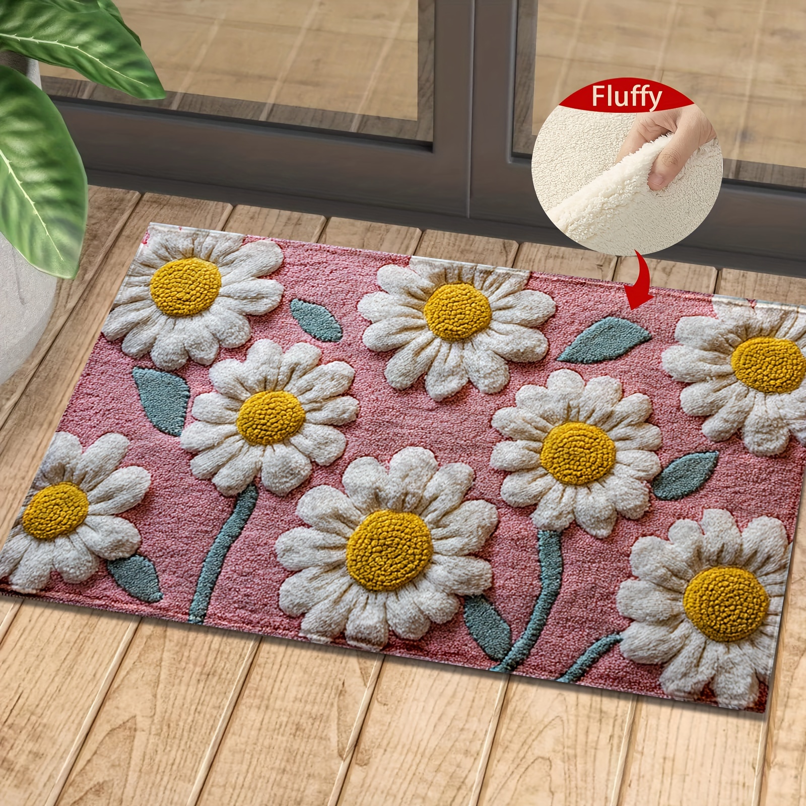 

1pc Pattern -slip Bath Mat - - Imitation , Absorbent & -, For Bathroom, , And Entryway Decor