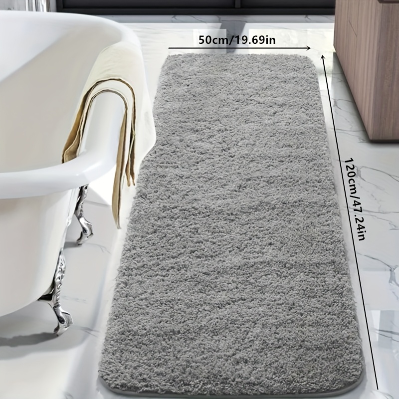 TEMU 1pc Extra Long Bath Mat - Non-slip Bath Mat With Anti-slip Backing, Plush Soft Bathroom Floor Mat, Extra Long Bath Mat For Bathtub, Shower,