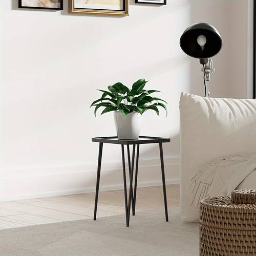 Metal End Table, Small Side Table For Small Spaces, Square Drink Coffee Tables Sofa Table For Bedroom, Indoor & Outdoor