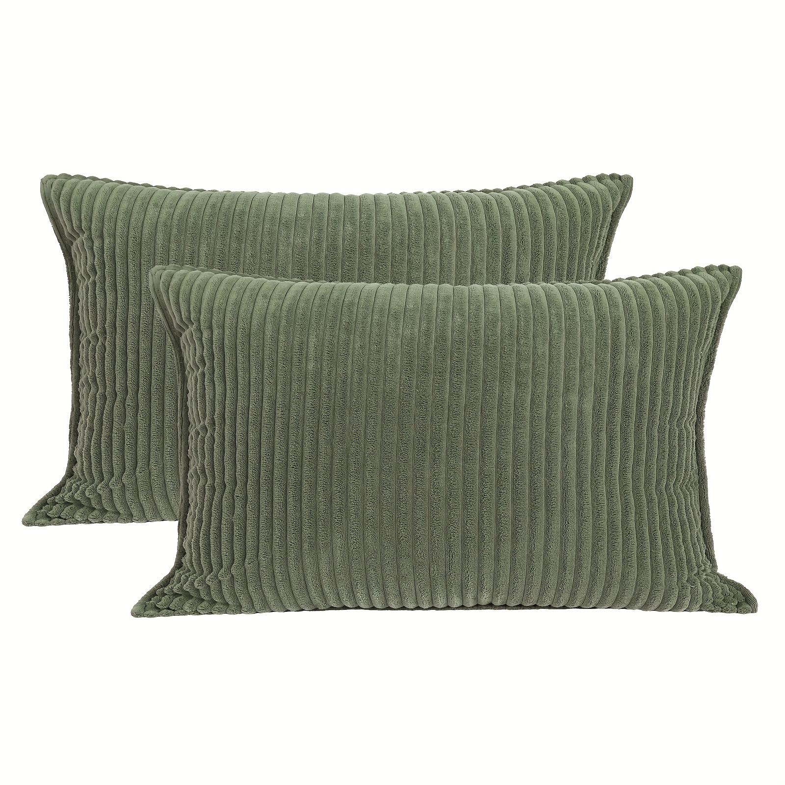 E-shop 2-teiliges, gestreiftes Samt-Kissenbezug-Set, dekorative Kissenbezüge im Basic-Stil für Wohnzimmer, Schlafzimmer, Couch, Sofa, Bauernhaus-Dekor,