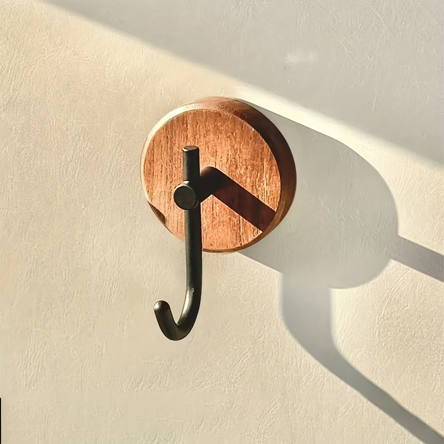 TEMU 1pc/4pcs Walnut Hooks - Space Saving Key, Coat, Towel Hooks - Modern Minimalist Home Decor - Fashionable Design, Durable Structure, Wall Hanger,