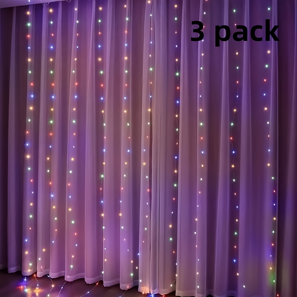 

9.8 Feet Hanging Curtain Lights 300 Led Dimmable Fairy Lights, , Usb Powered String Lights, Suitable For Room Wall Party Christmas Interior Decoration, . Christmas, Halloween Gift