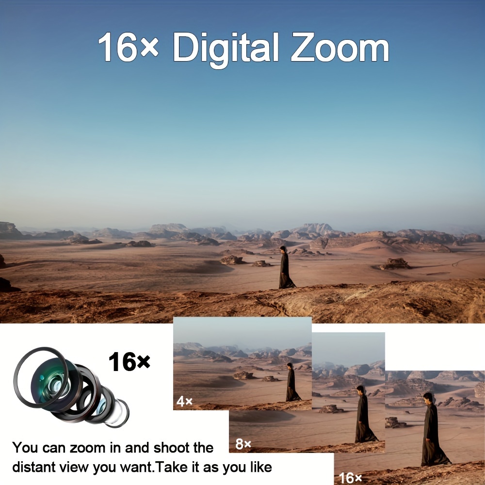 Cámara Digital Mejorada 8K Full HD, Compatible con WiFi, Batería de 1500mAh, Tarjeta SD de 32GB, Cámara Digital 18X 15/30/60FPS, Cámara de Red 48.0MP, Cámara de Grabación de Video