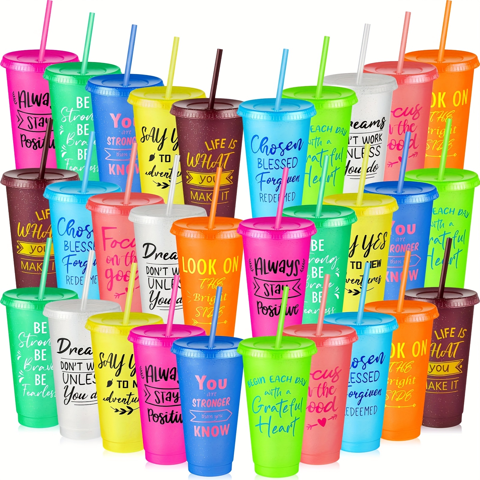Geosar Set Of 8 Teacher Appreciation Glass Cup Gift Bulk 16 Oz Thank You Glass Jar Tumbler Mug With Handle Lid And Straw Drinking Bottle