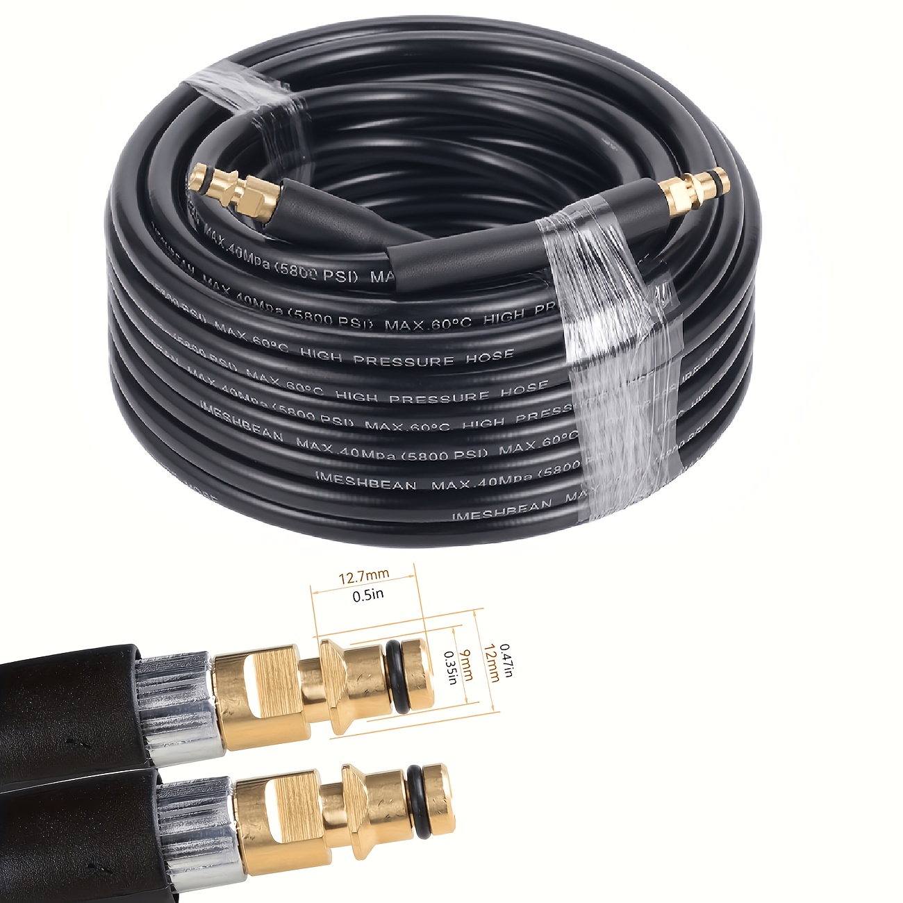 TEMU High-pressure Cleaning Hose, 40mpa Car Wash Special Hose For Karcher K3 K4 K5