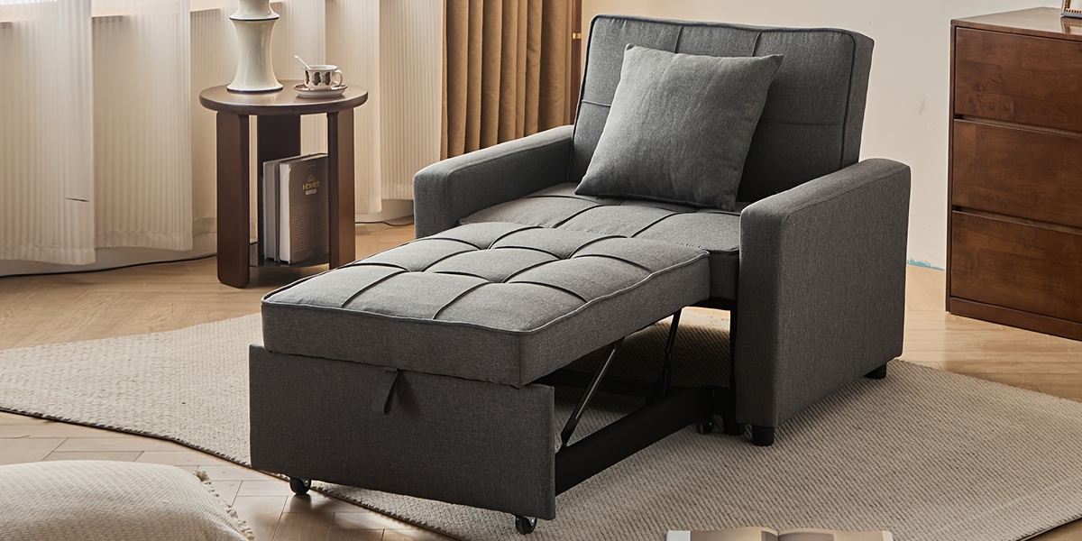 convertible sofa bed chair with pull out sleeper 3 in 1 reclining futon couch with storage pocket space saving design blue modern sleeper sofa with soft cushions sturdy   wood frame manual operation for small apartments dorms   ideal for guest rooms home offices plush cushioned seating velvet upholstery compact 2 seater sofa contemporary design sectional sofa for living room couche and sofa sofa and couche small sofa for small   bed Product details 1