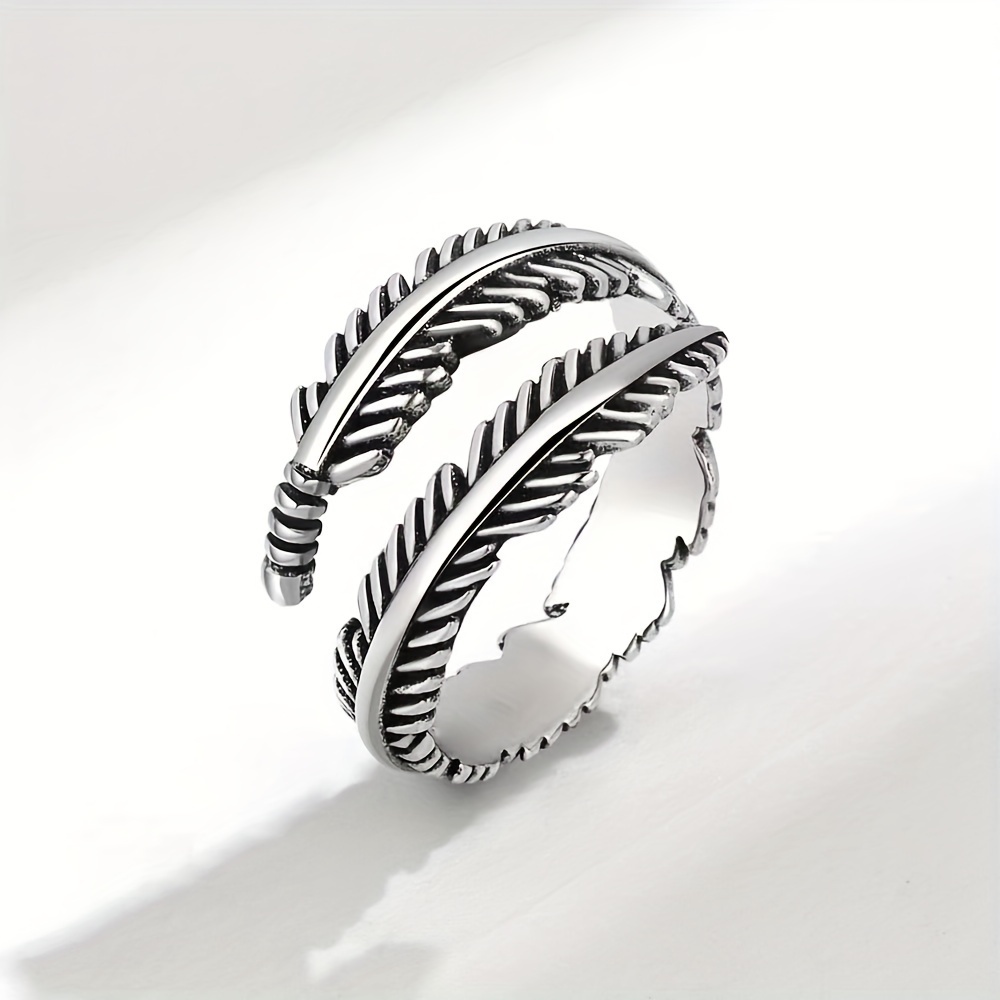 

Fashion Ring Feather Trendy Female Literary Ring Creative Ring Vintage Gothic Old