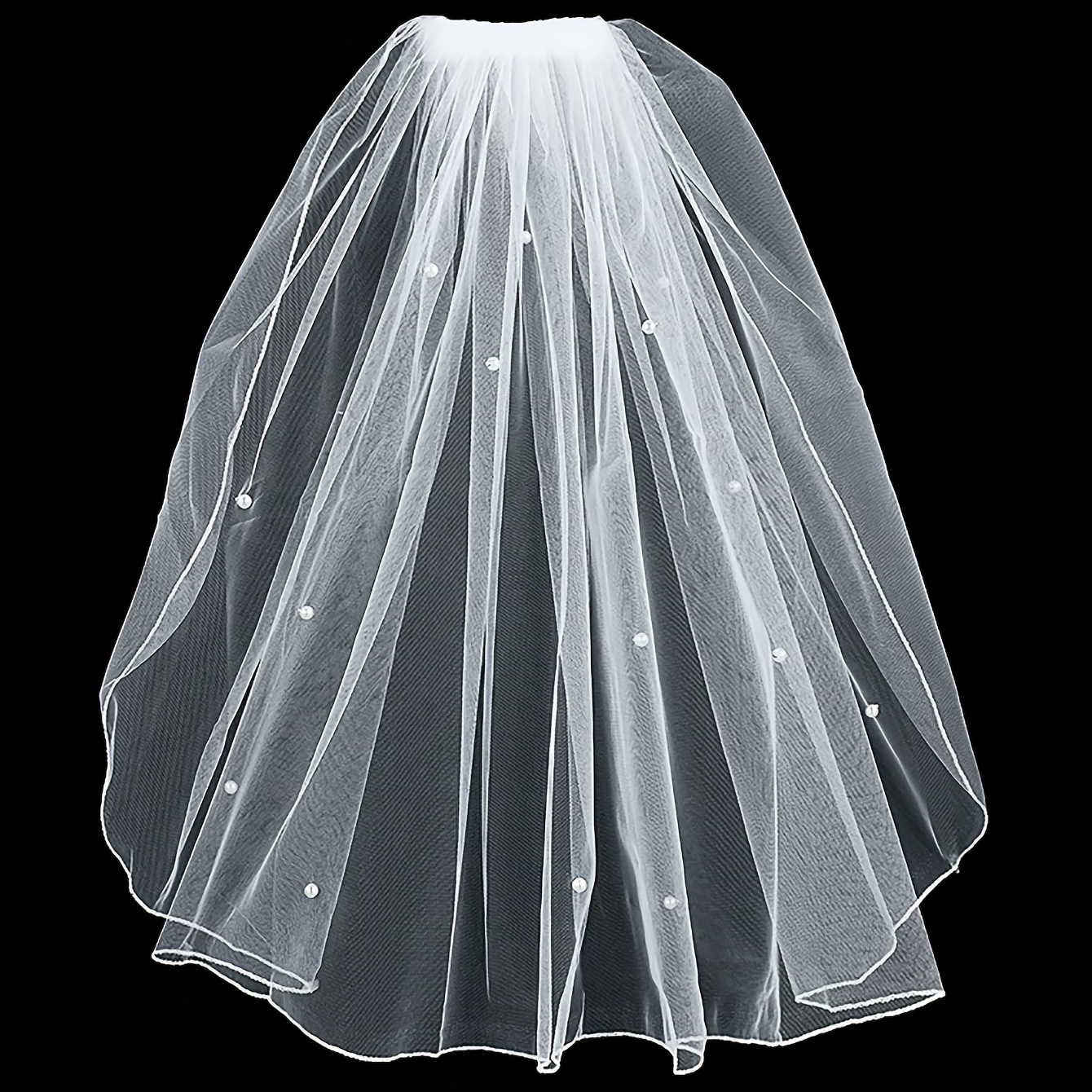 E-shop Eleganter weißer Brautschleier, Schleier mit Haarkamm für angehende Bräute, Brautparty, Junggesellinnenabschied, Hochzeitsdekoration