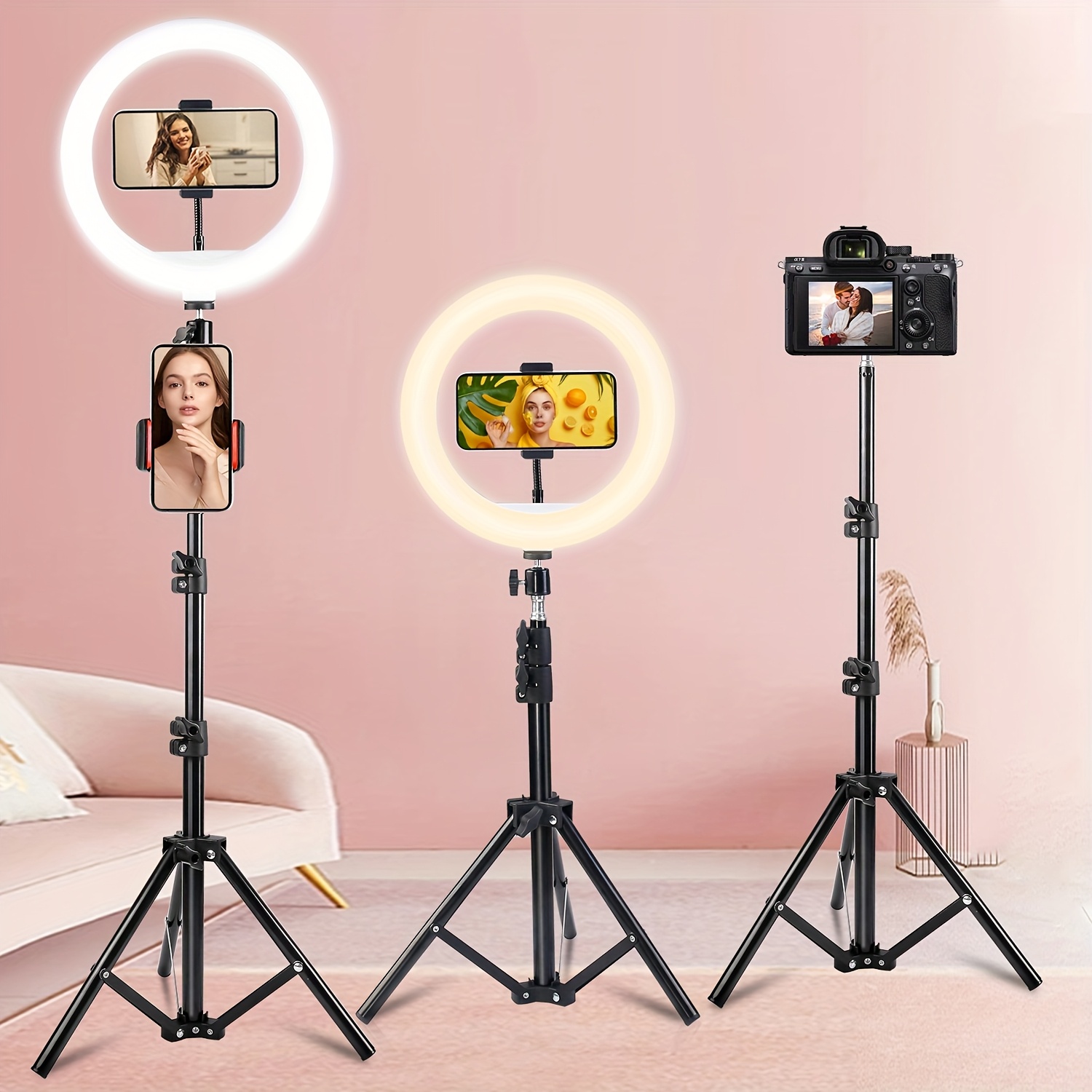 Selfie Lights Led Ring Light Phone Stand For Filming With Light 10 - Main Image