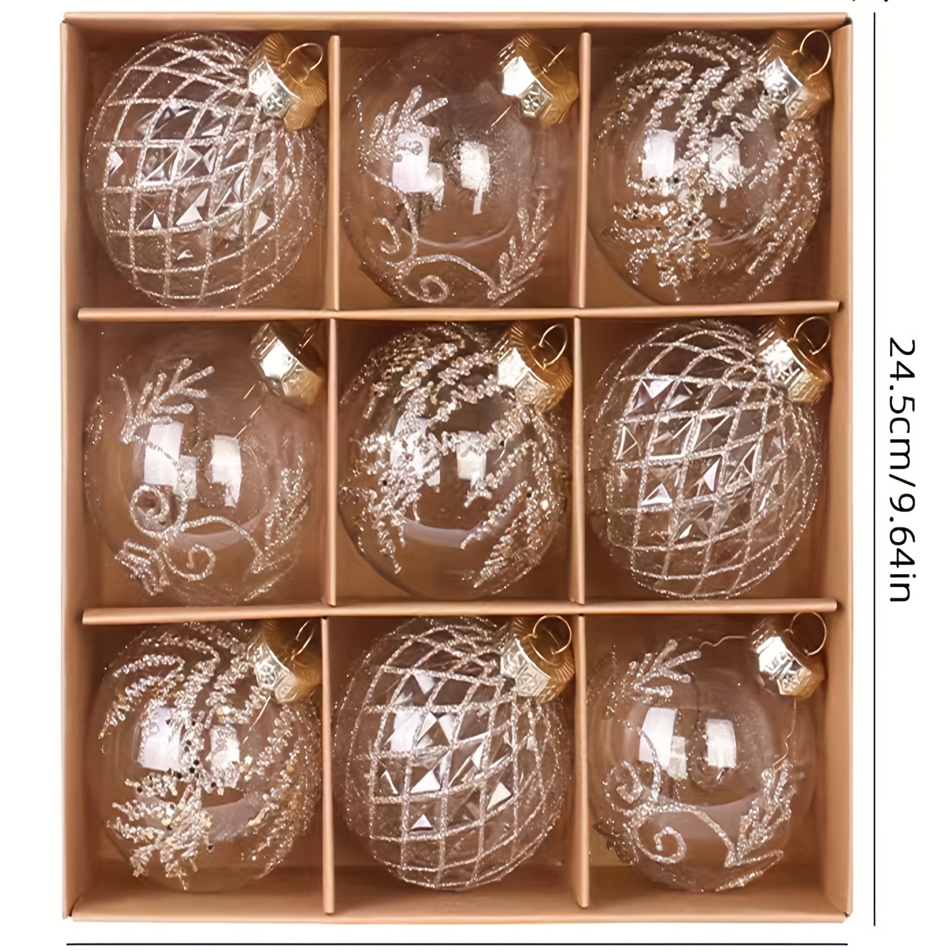 TEMU 9pcs Christmas Ornament Set - Hand-painted With Theme, For Decoration &