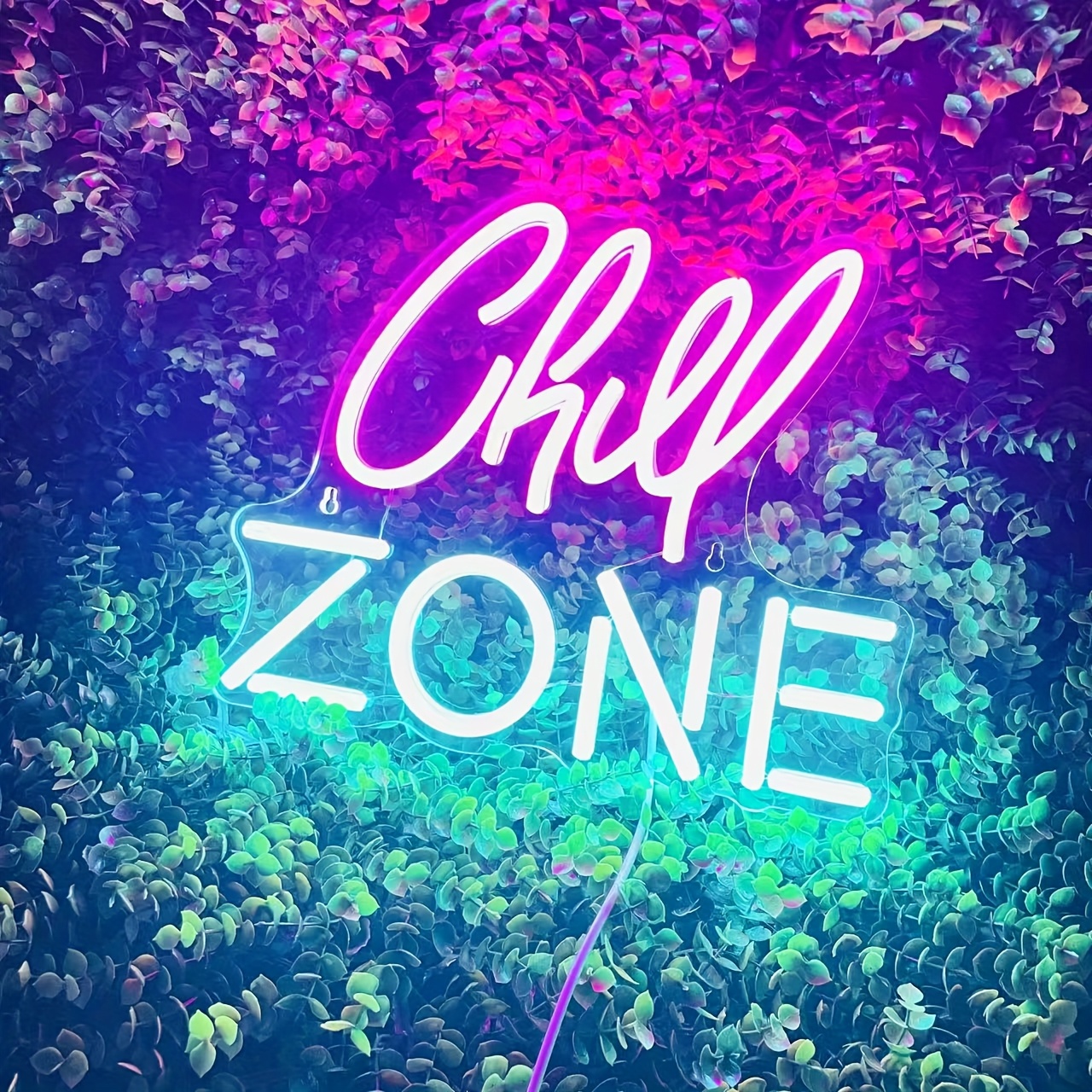 Image of Fomzze " Zone" Led Neon Sign | Dimmable Wall Light For Bedroom, Living Room & Party Decor | Usb Powered, Relaxing Mood Light For Home & Gifts, Christmas Decor