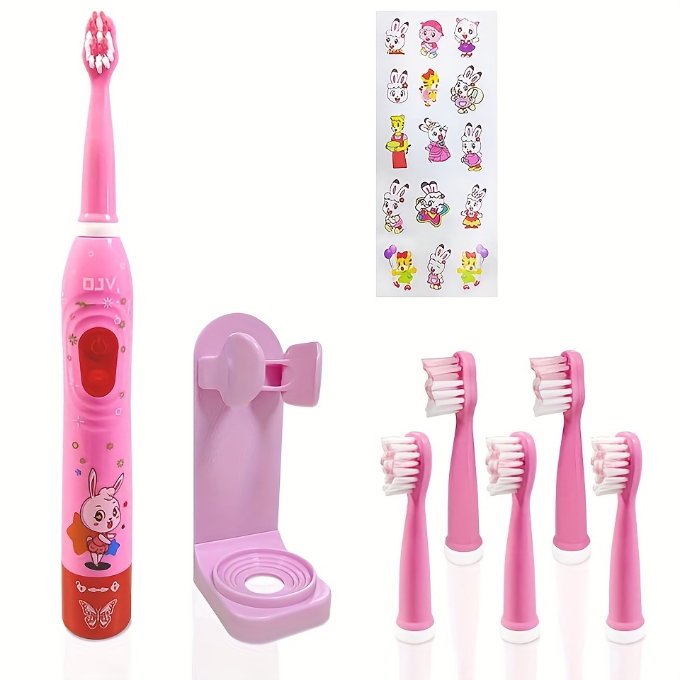 

Ojv 8630 Kids Electric Toothbrushes For Children Kids, 6 Modes 2-min Timer, 6 Brush Heads, Usb Rechargeable Toothbrush For Girls Oral-care Age 3-16 With Wall Mounted Holder