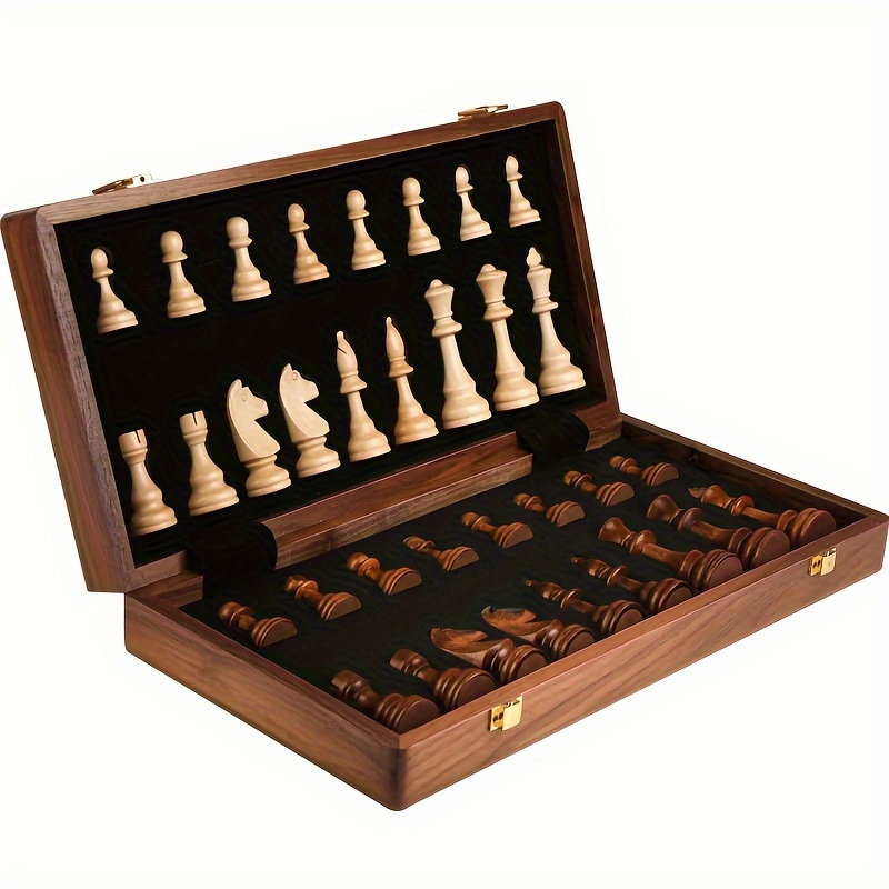 

Chess Solid Wood Pieces High-grade Set Folding Board 39cm/15.35in With 2 After Special Games