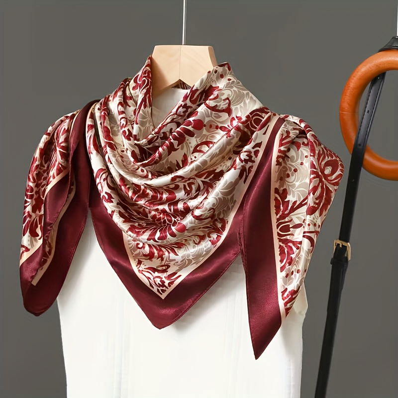 Image of A New Luxurious Paisley Scarf Measuring 35.43 By 35.43 Inches, Perfect For , Suitable For Women, Lightweight For , And Soft For Headwear