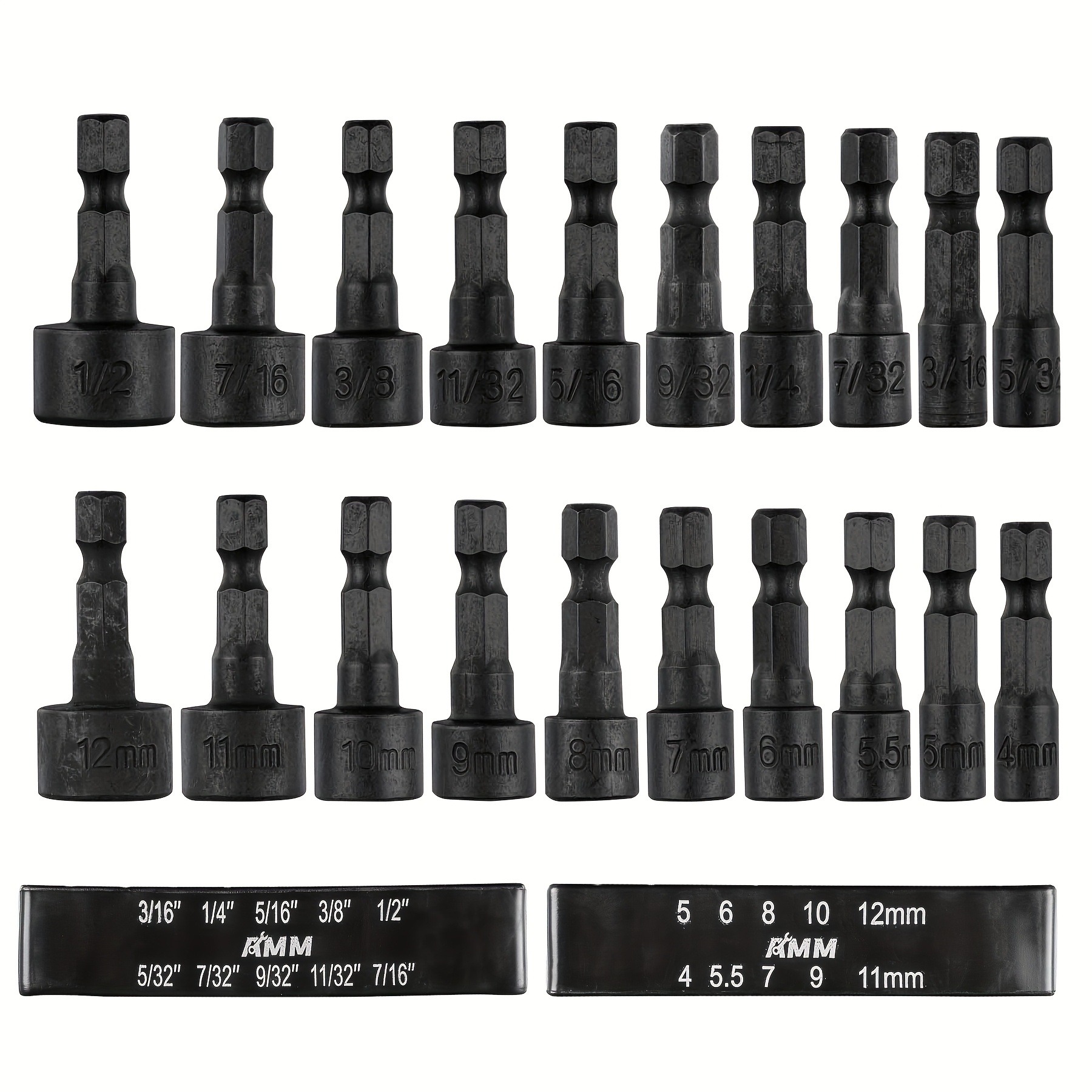 TEMU Kit de 20 douilles pour tournevis électrique conçu pour les perceuses à percussion, comprenant un jeu de forets à tête hexagonale de 1/4" en
