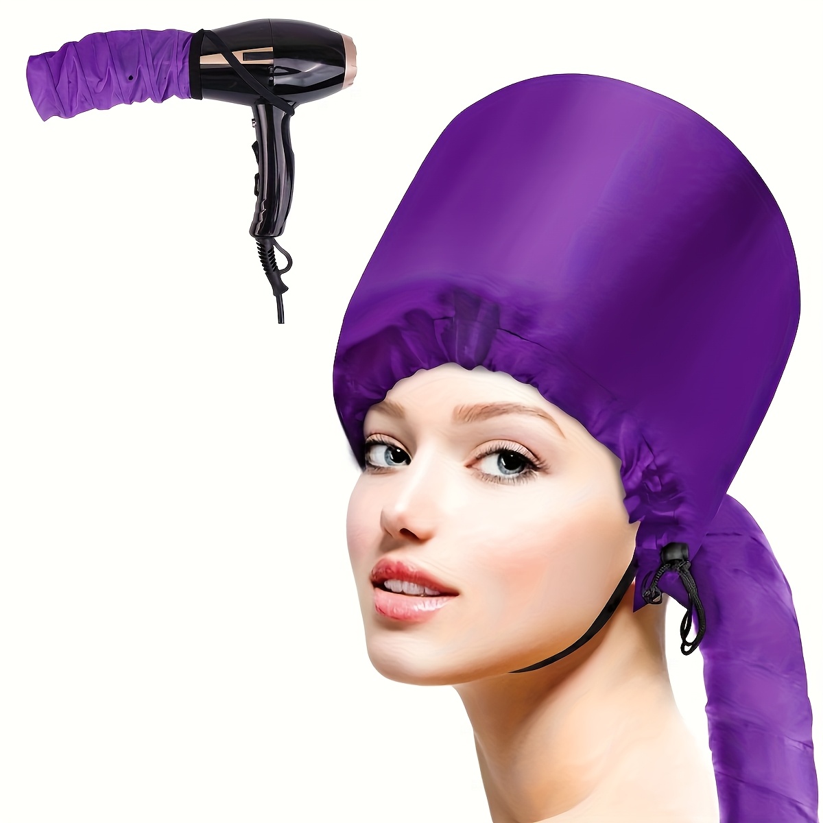 adjustable bonnet hood hair dryer stretchy grip extended Temu