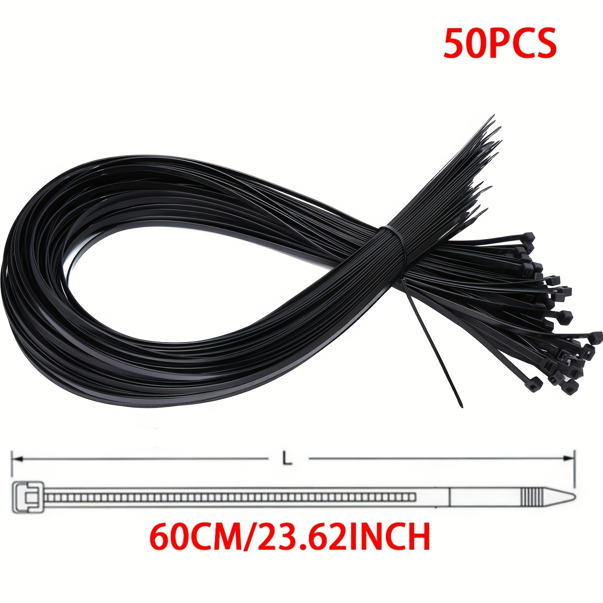 Heavy-duty Nylon Cable Ties - Self-locking, Large Size 15.75/19.69/23.62//39.37 Inches, New Material Large Size Plastic Straps For Secure Bundling And Organization At Home And Office