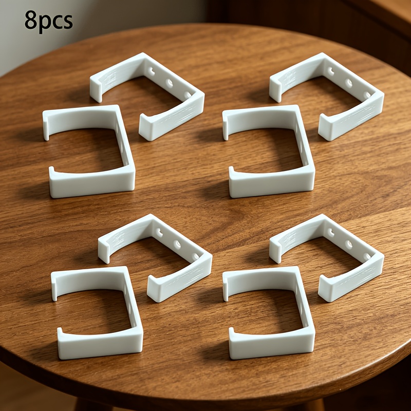 8pcs European Strip , Lightweight And Convenient, Screw Fixed, Wall-mounted Socket Brackets, Wire Management Base, Used To Strips On Walls, Utility Hooks