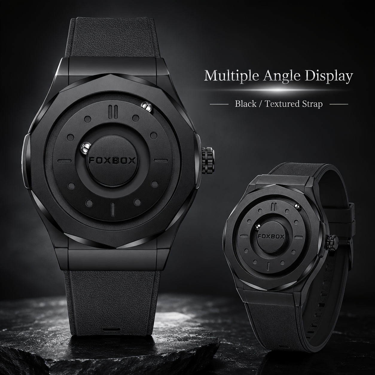 Image of 3pcs Watch Sets Creative Magnetic Levitation Pointer Unisex Quartz Watch, Minimalist Hollow Casual Watch, Fashion Trend Accessory, Gift For Men And Women, In Multiple Colors