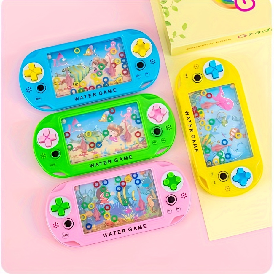 Mini Jeu D'eau à Anneaux - Jeu De Voyage Pour Enfants, Licorne Cheveux, Bleu