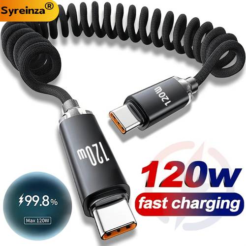 item picture 120w fast charging cable type c to type c super fast charging data cable cable wound design suitable for home car motorcycle scenes suitable for accessory use of iphone 15 16 17 samsung huawei oppo other devices