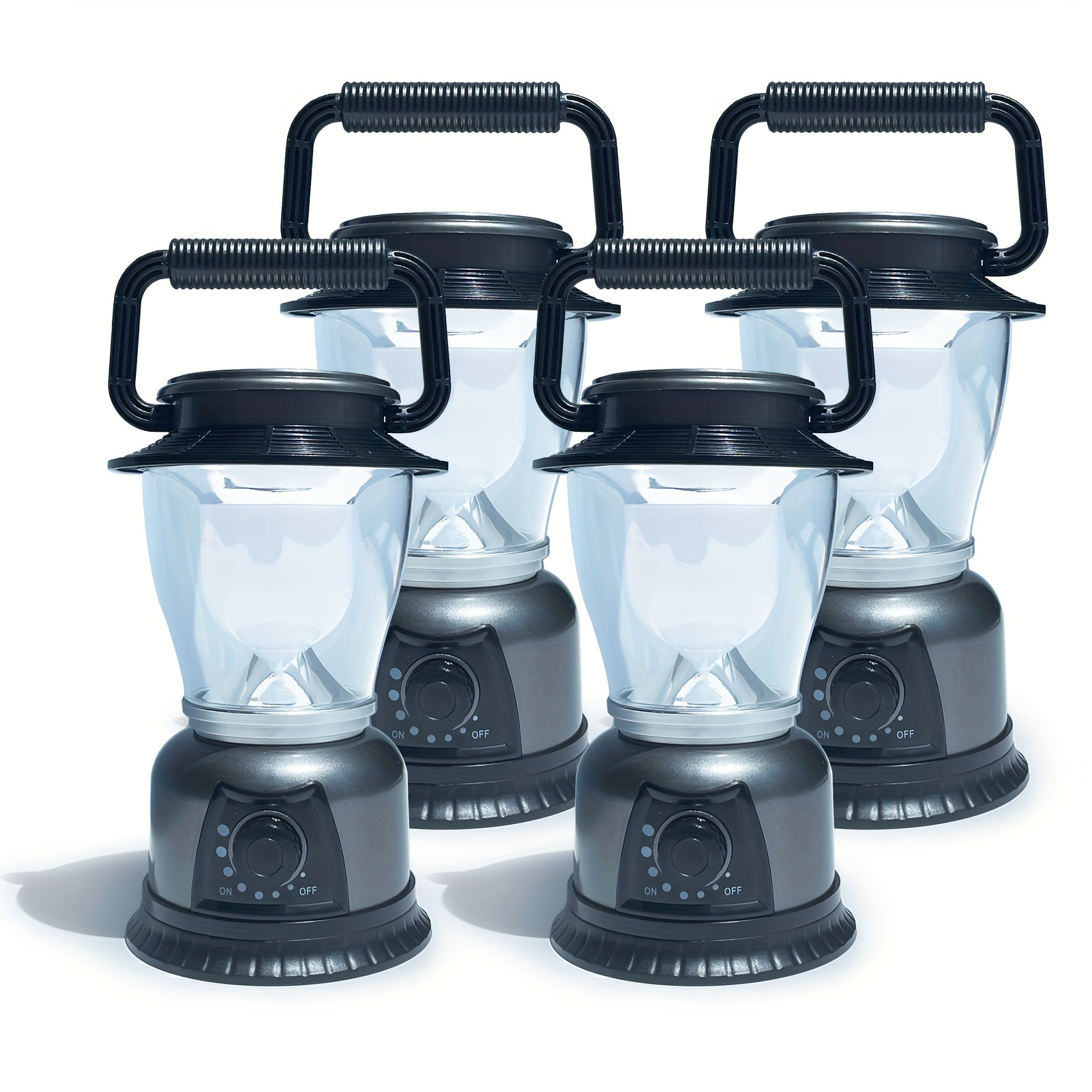 

4pcs Led Lantern Dimmable Battery Powered Camping Lights, Cob High Lanterns For Hiking, Fishing, Repairing And Emergency Lighting, Power Outage, Without Battery