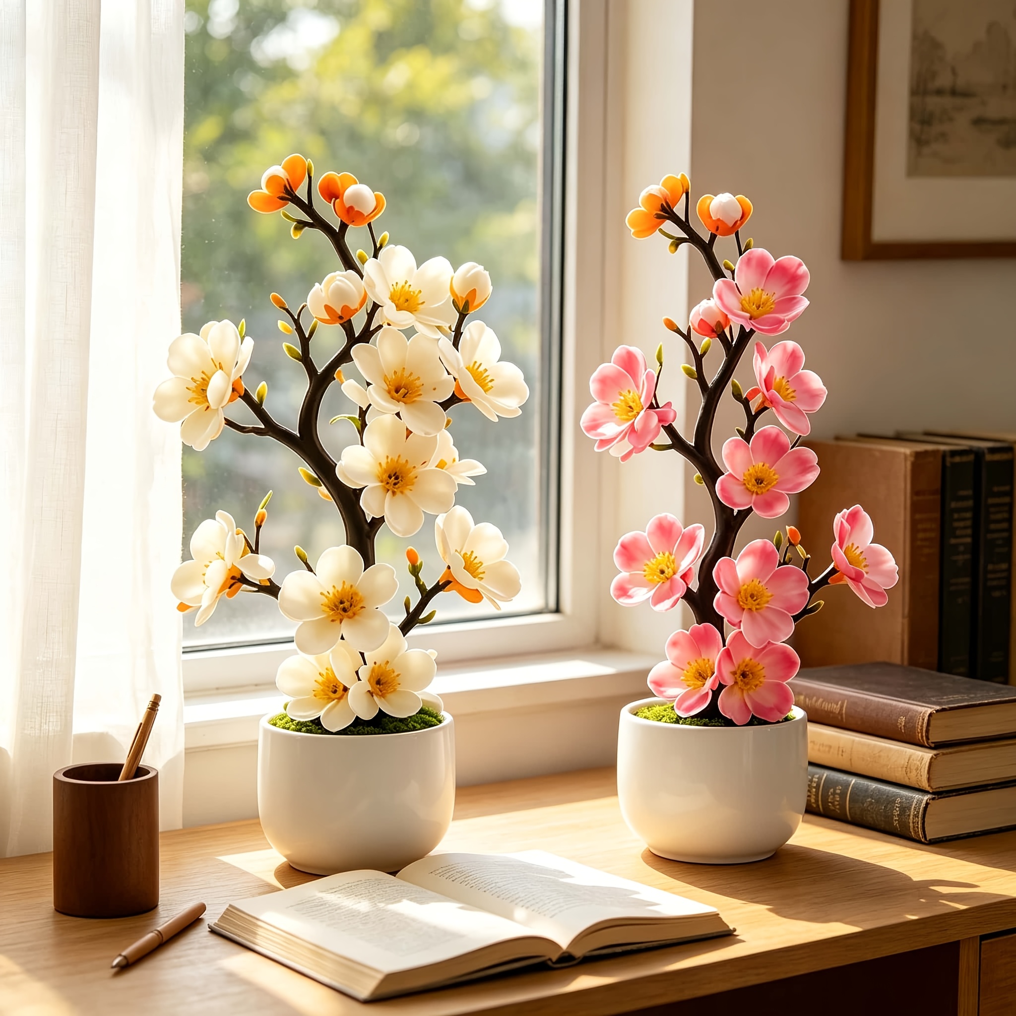 2-Color Combination Pack of Realistic Plum Blossoms