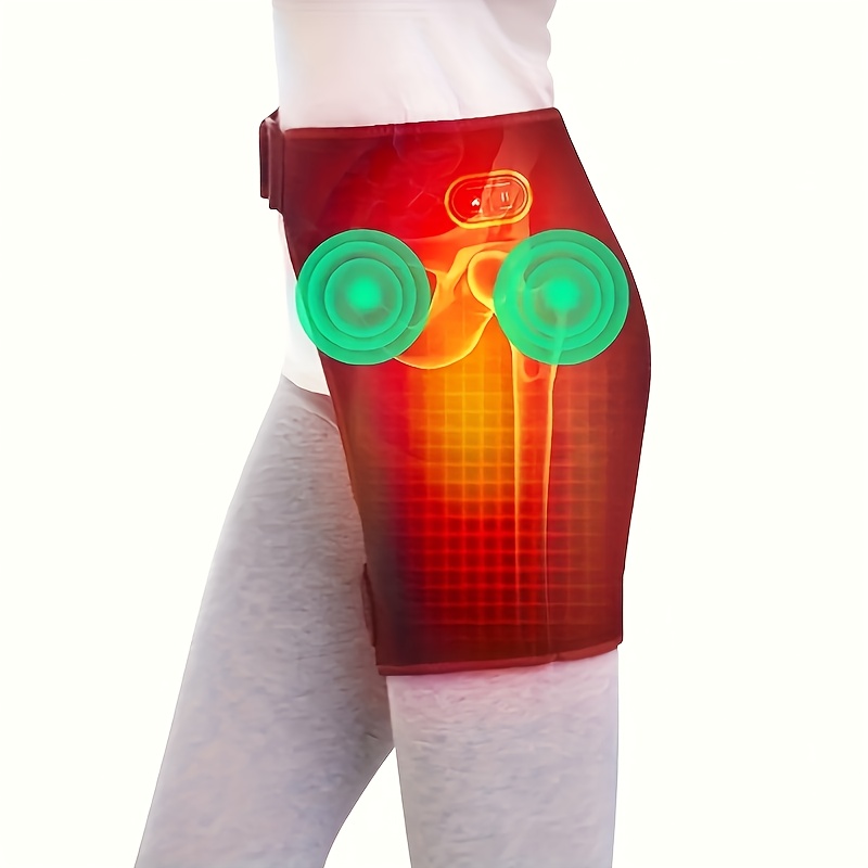 Usb-Powered Heated Hip Support, Featuring Thermal Compression And Vibration Massage for The Thigh Area, Designed to Wrap Around The Hip (Single Unit)