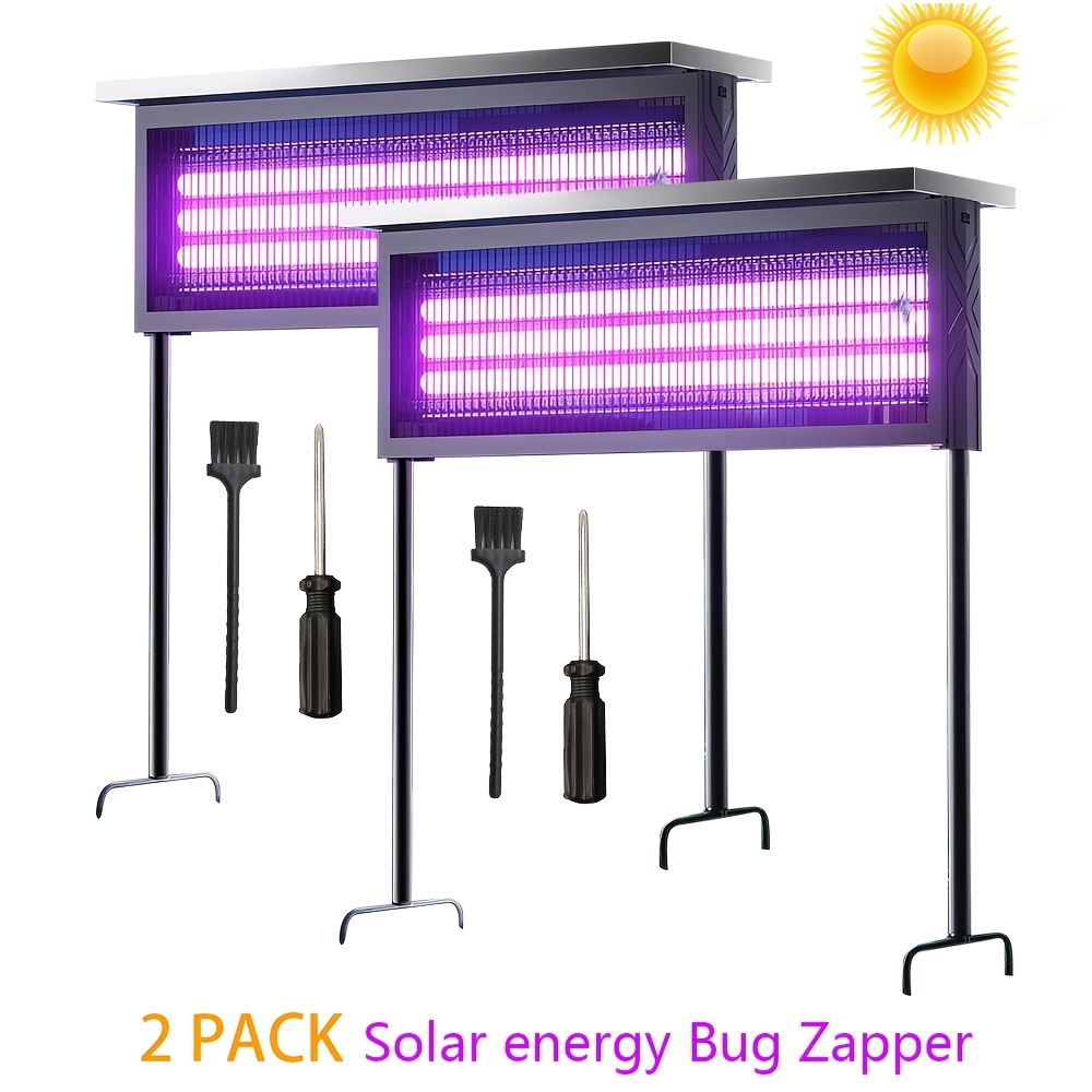 TEMU 2pack Solar Bug Zapper Outdoor, Zapper Portable Fly Zapper, Rechargeable Electric Killer, Fly Insect Mosquitos Trap For Patio Yard Home Garden