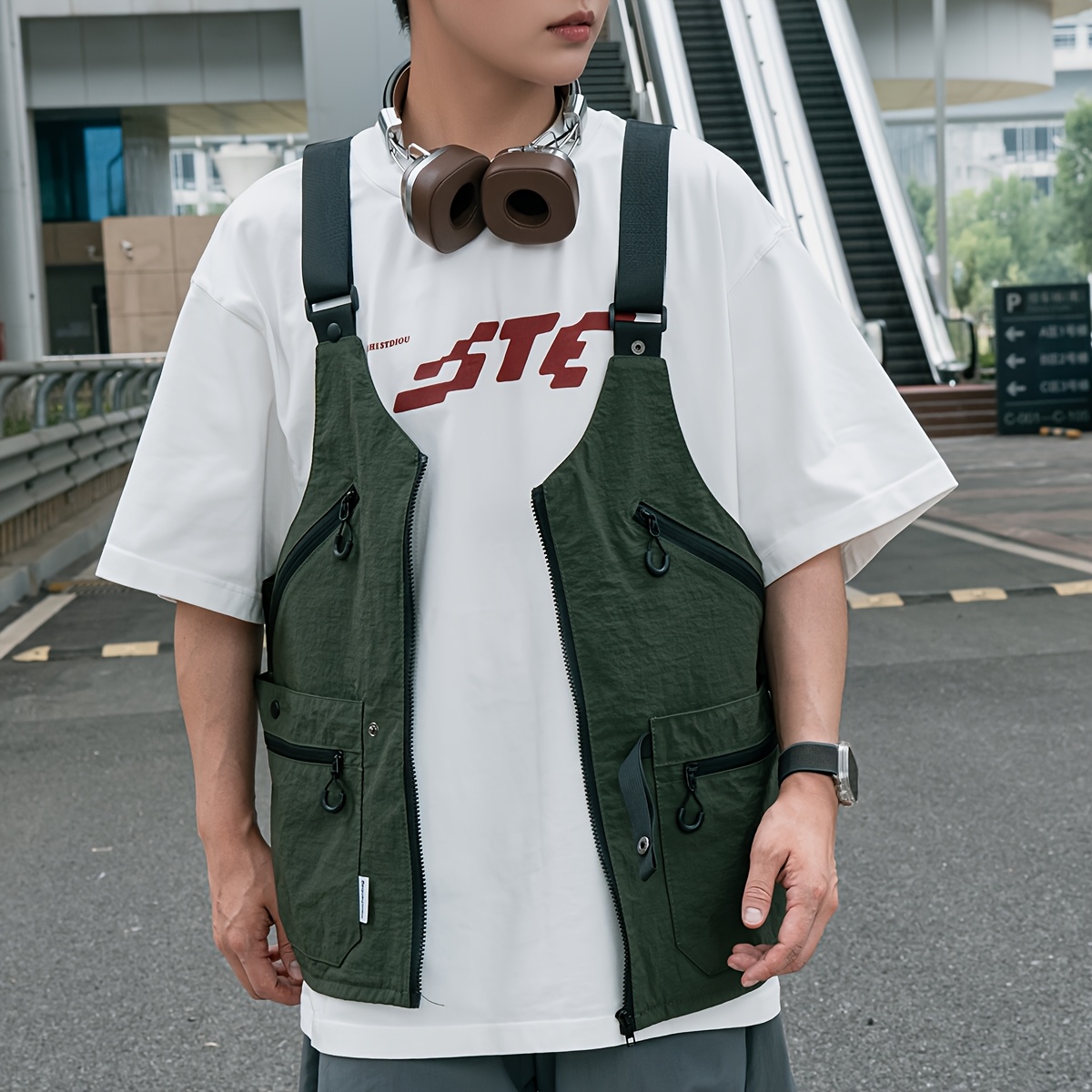 a multi functional vest bag style workwear - Temu Canada